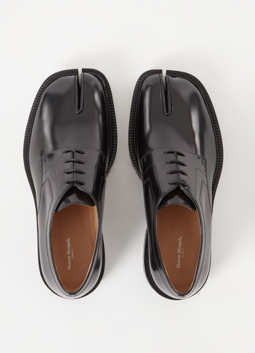 Maison Margiela Tabi veterschoen van kalfsleer - detail 4 zwart