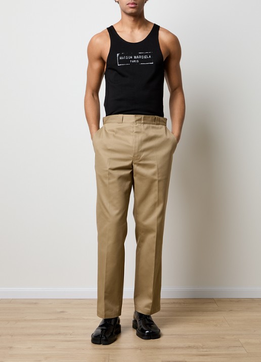 Maison Margiela Tanktop met logoprint - voorkant 4 zwart