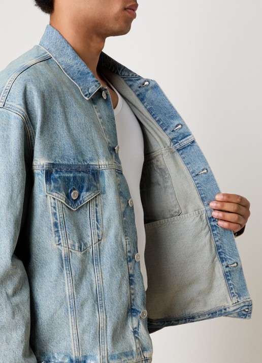 Maison Margiela Tape spijkerjas met steekzakken - detail 5 blauw