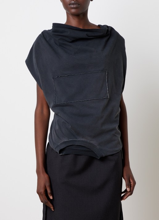 Maison Margiela Top met asymmetrische hals - achterkant 3 zwart