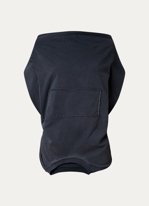 Maison Margiela Top met asymmetrische hals - voorkant 4 zwart