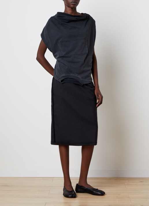 Maison Margiela Top met asymmetrische hals - voorkant 5 zwart