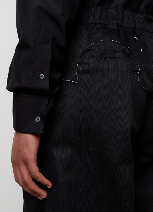 Maison Margiela Wide fit chino met plooidetail en steekzakken   - detail 5 zwart