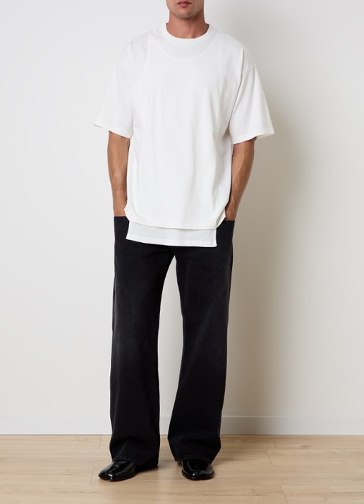 Maison Margiela Wide leg jeans met gekleurde wassing - voorkant 2 zwart