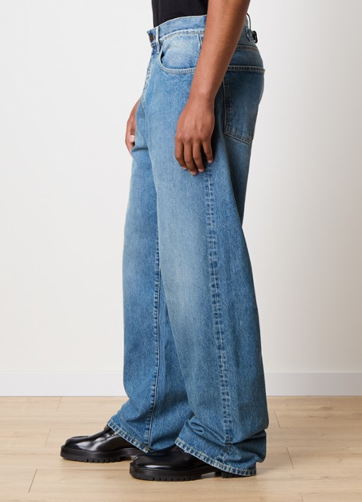 Maison Margiela Wide leg jeans met medium wassing - detail 4 indigo