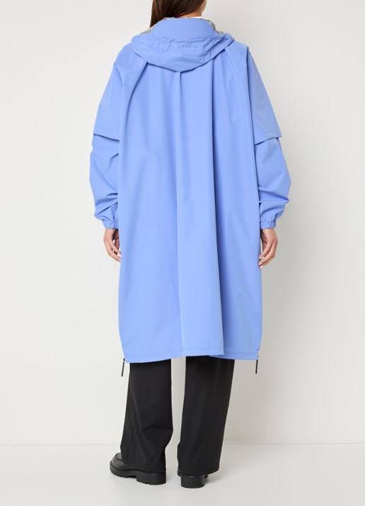 Maium Anorak regenjas met capuchon en ritszak  - achterkant blauw