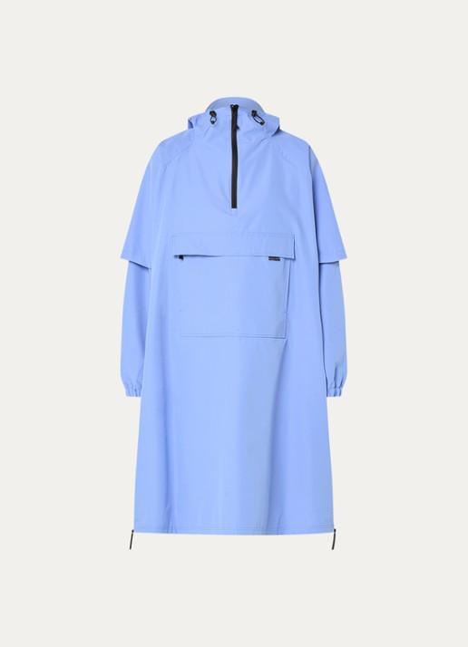 Maium Anorak regenjas met capuchon en ritszak  - voorkant 3 blauw