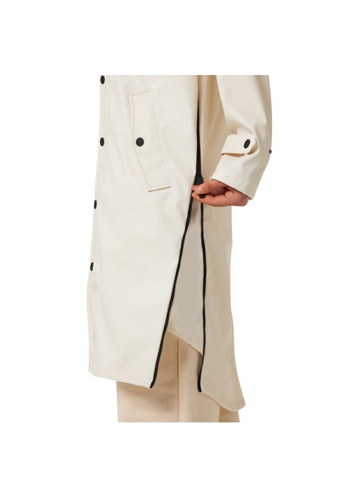 Maium Longline regenjas met capuchon - unisex - detail 8 gebroken wit