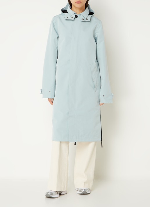 Maium Mac regenjas met afneembare capuchon - unisex - detail mint