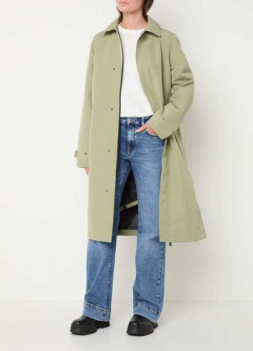 Maium Mac regenjas met afneembare capuchon - unisex - voorkant 2 lichtgroen