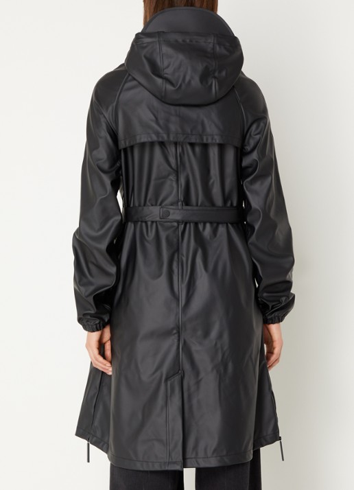 Maium Original Saddle regenjas met capuchon en ceintuur  - achterkant 3 zwart