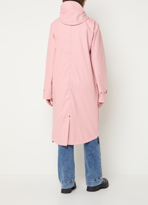 Maium Regenjas met capuchon en klepzakken - achterkant 3 roze
