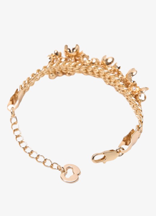 Maje Armband met glaskralen - achterkant 8 goud