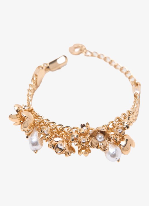 Maje Armband met glaskralen - detail 3 goud
