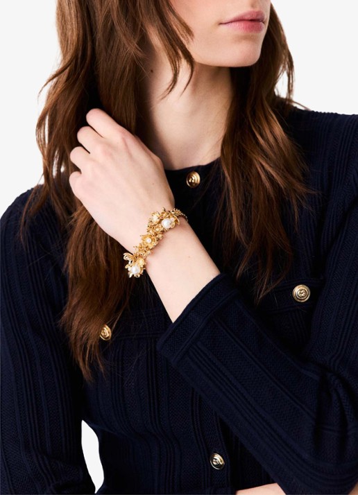 Maje Armband met glaskralen - voorkant 7 goud