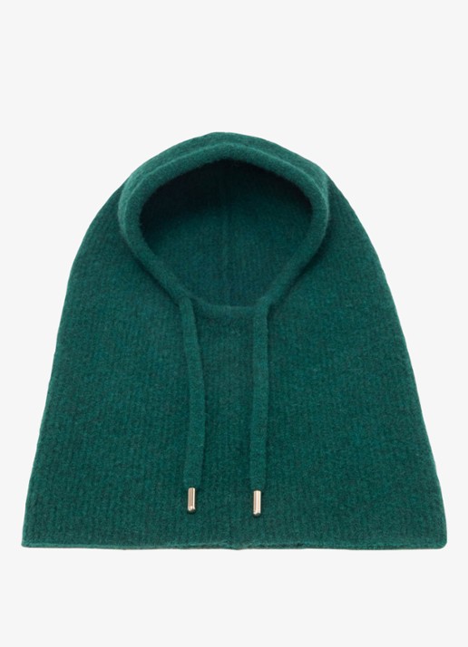 Maje Balaclava in wolblend - detail zeegroen