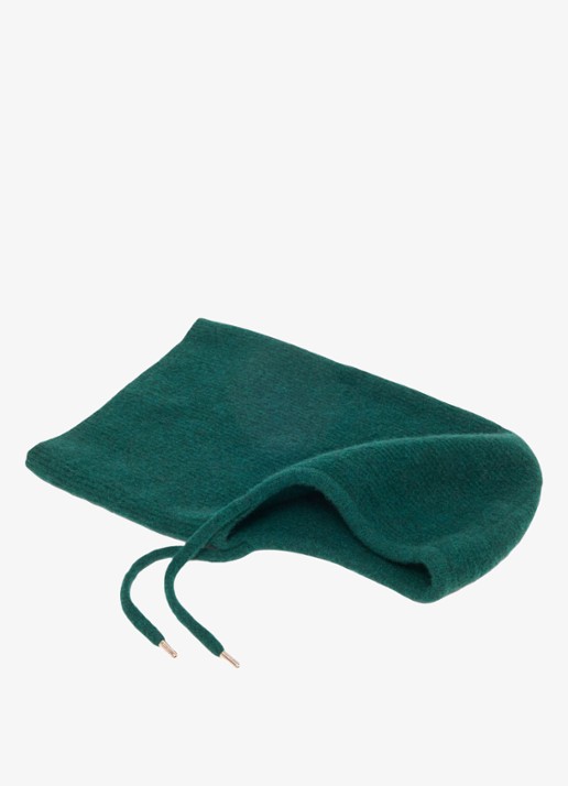 Maje Balaclava in wolblend - detail 3 zeegroen