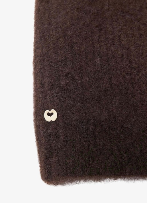Maje Balaclava in wolblend - detail 4 donkerbruin