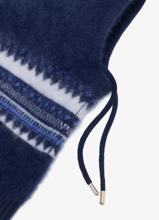Maje Balaclava met grafische print - achterkant 6 donkerblauw