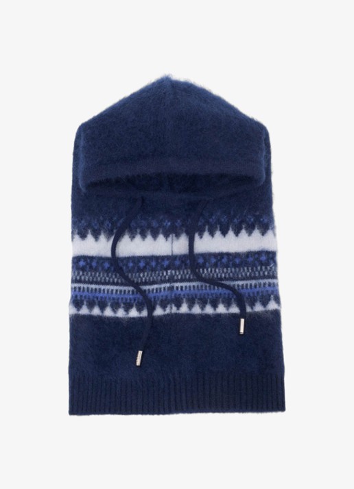 Maje Balaclava met grafische print - detail 2 donkerblauw