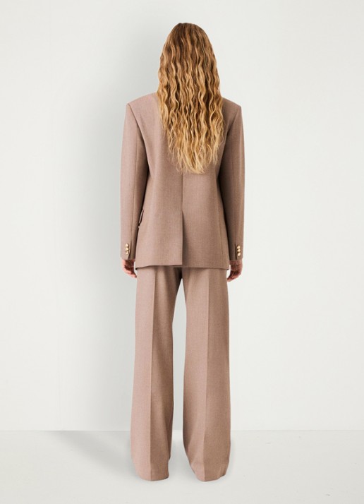 Maje Blazer in wolblend met klepzakken - achterkant 8 beige