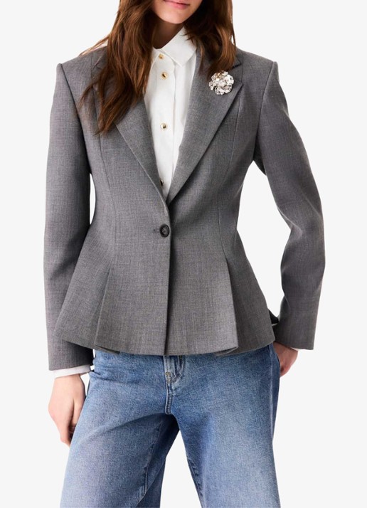 Maje Blazer in wolblend - detail grijs