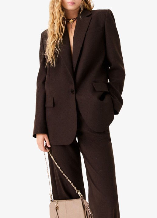 Maje Blazer met strass en klepzakken - detail 3 bruin