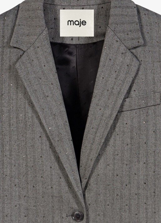 Maje Blazer met strass - detail 5 grijs