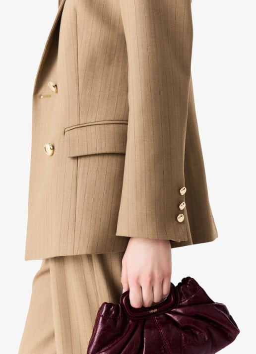 Maje Blazer met streepprint - detail 4 beige / beige