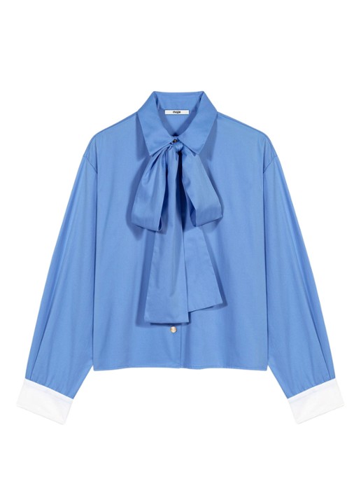 Maje Blouse met afneembare sjaalkraag