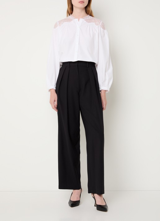 Maje Blouse met details van kant - voorkant 3 wit
