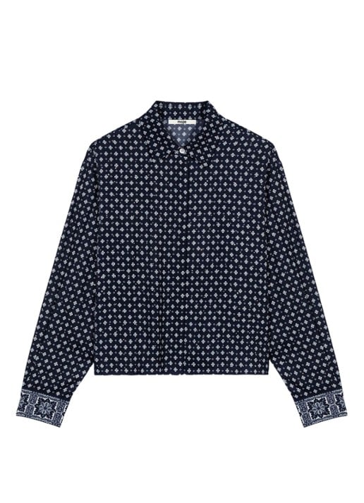Maje Blouse met print - voorkant 6 donkerblauw