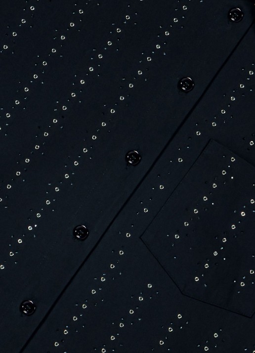 Maje Blouse met strass en borstzak - detail 2 donkerblauw