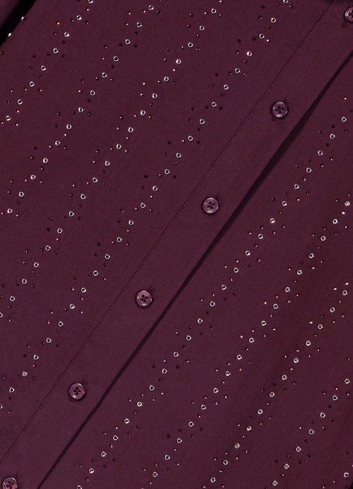 Maje Blouse met strass - detail 2 bordeauxrood