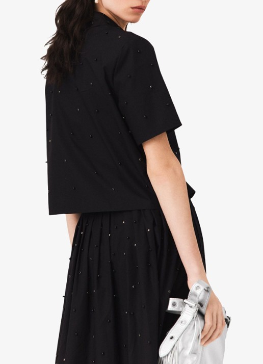 Maje Blouse met strass - achterkant 3 zwart