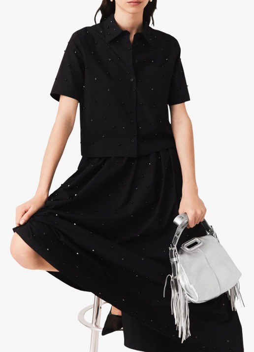 Maje Blouse met strass - detail 6 zwart