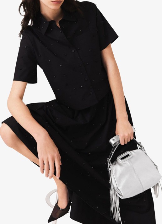Maje Blouse met strass - detail 7 zwart