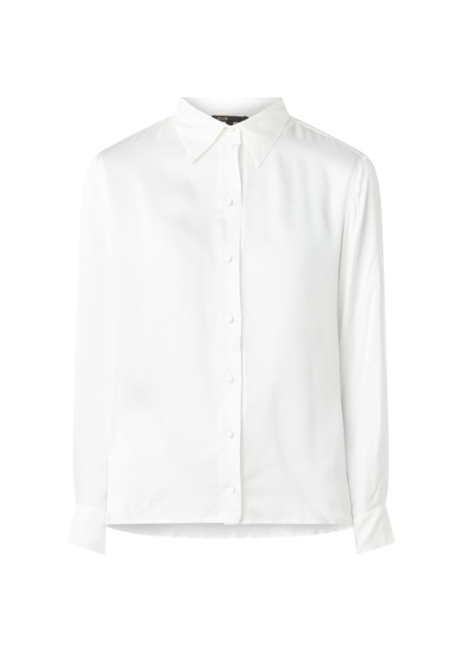 Maje Blouse van zijde - voorkant wit