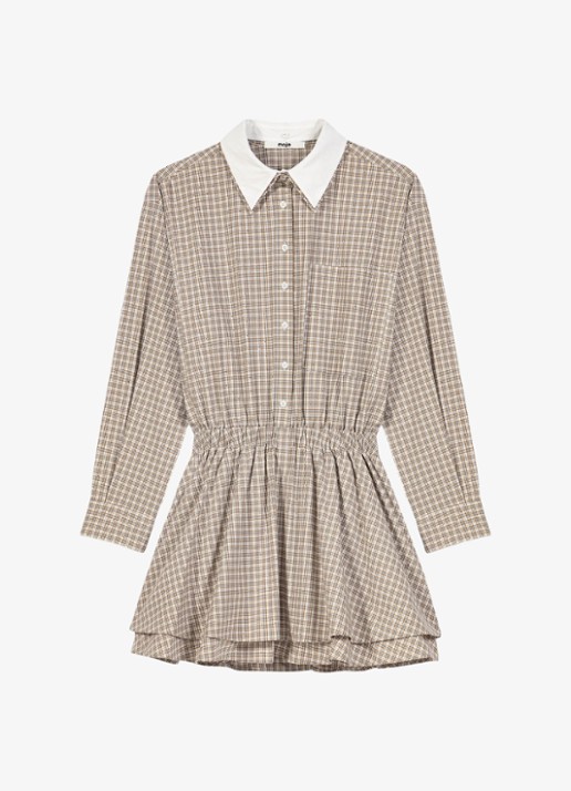 Maje Blousejurk met strassdetails met ruitdessin