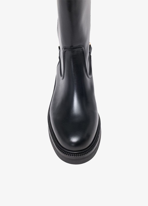 Maje Boots van leer - detail 3 zwart