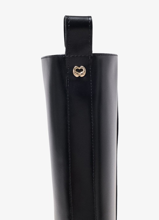Maje Boots van leer - detail 5 zwart