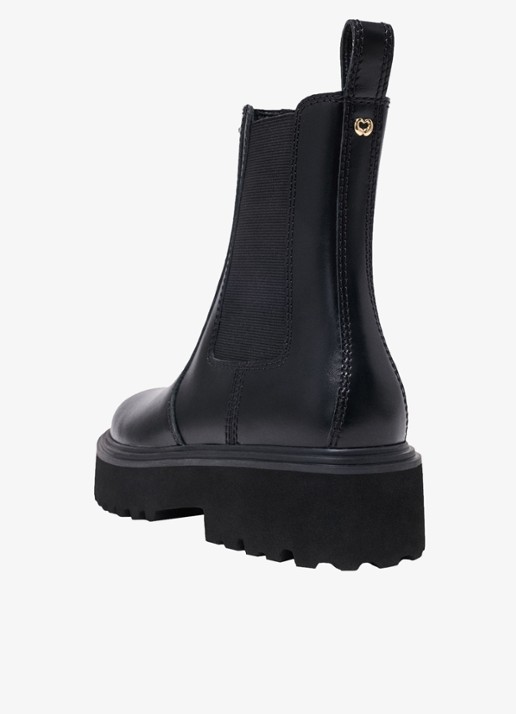 Maje Chelsea boot van leer - achterkant 6 zwart