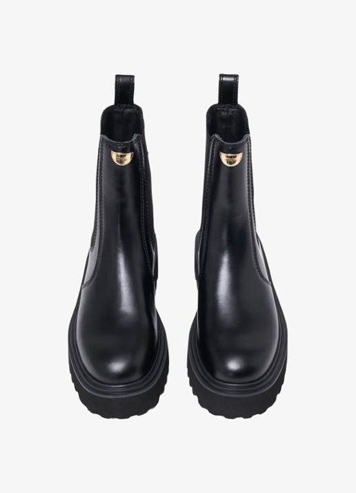 Maje Chelsea boot van leer - detail 4 zwart