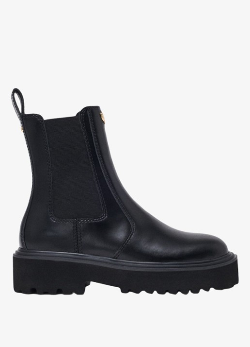 Maje Chelsea boot van leer - voorkant 7 zwart