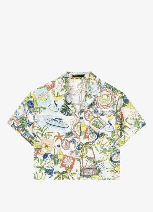 Maje Cifesti blouse met print - voorkant groen