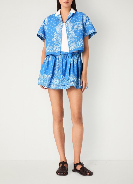 Maje Cinabo blouse met paisley print - voorkant 2 blauw