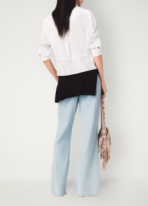 Maje Cisequino blouse met broderie - achterkant 2 wit