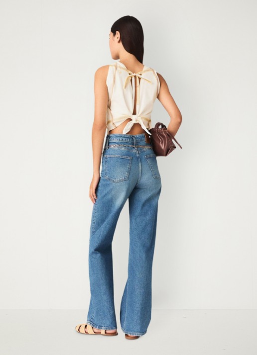 Maje Crop top met rugdecolleté - achterkant wit