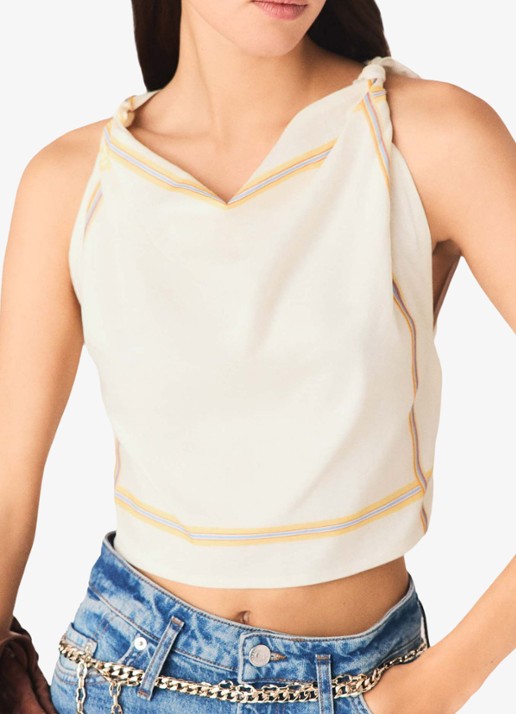 Maje Crop top met rugdecolleté - detail 7 wit