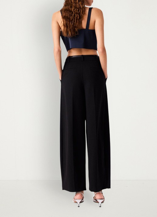 Maje Crop top met strass - achterkant donkerblauw